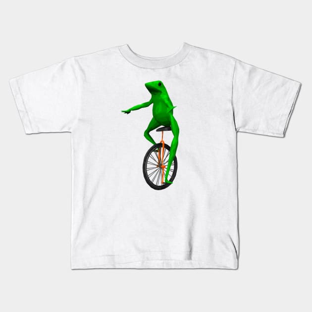 Dat Boi: frog on unicycle Kids T-Shirt by HungCreations